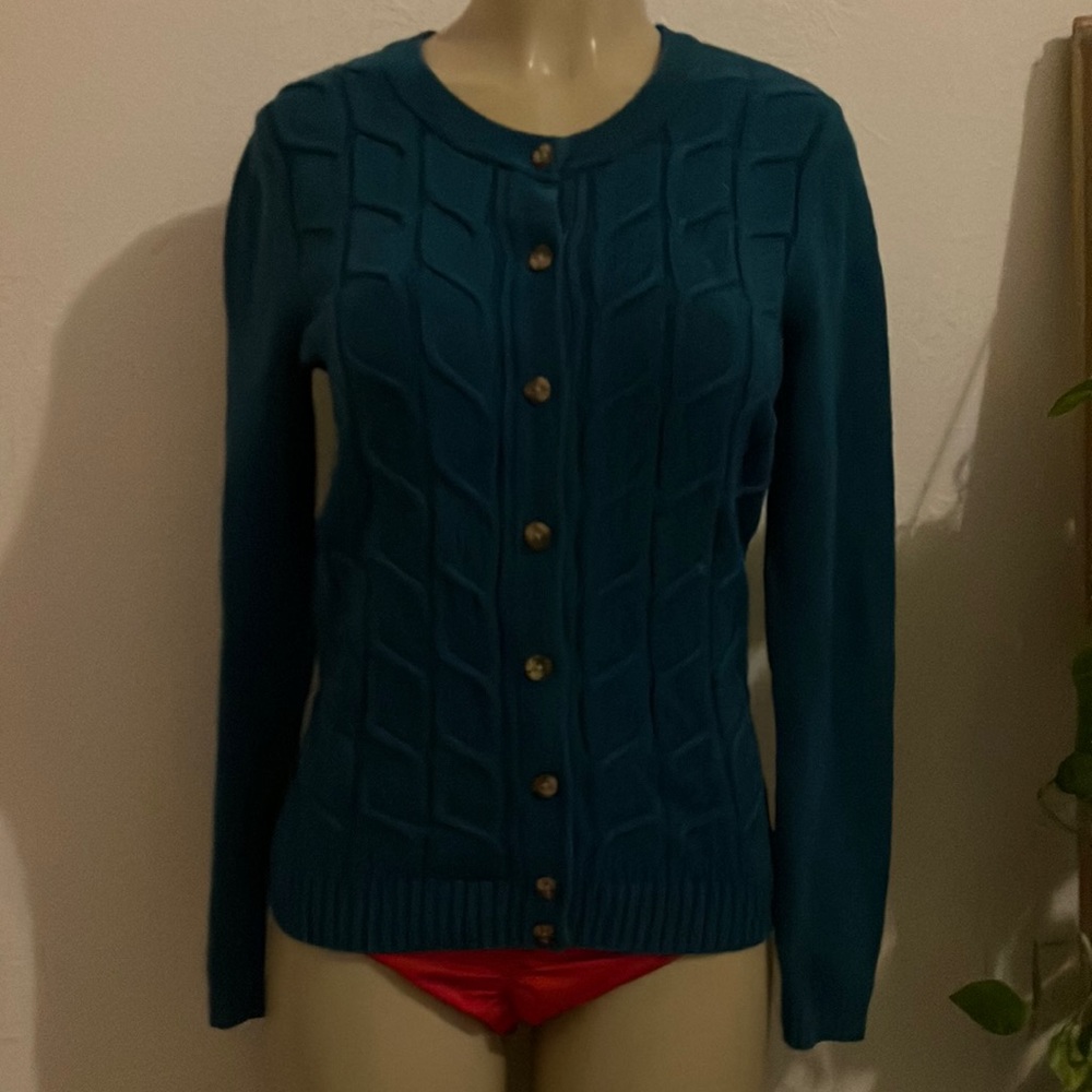 Merona Knit Sweater Green Cardigan